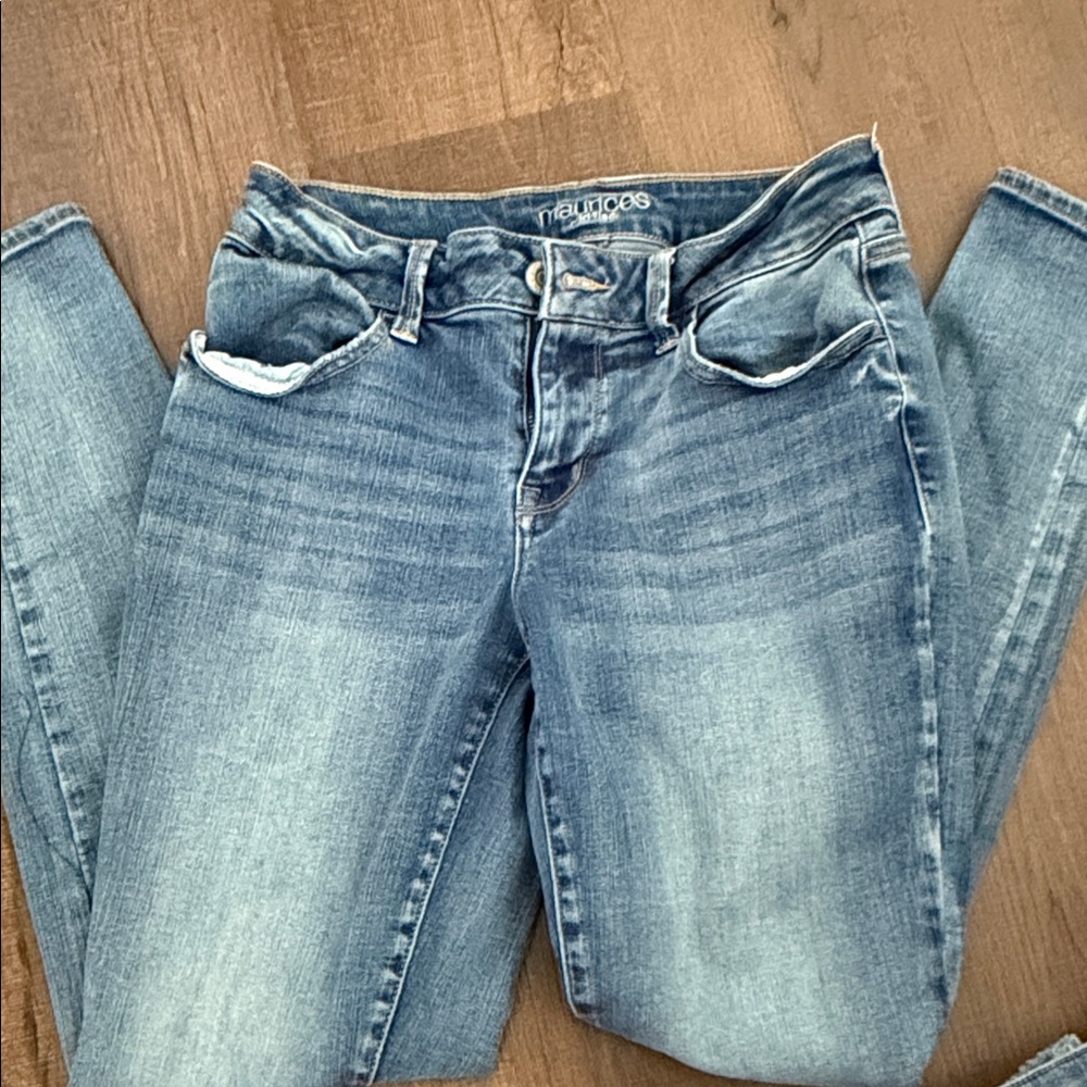 Maurices Women's Faded Light Blue Skinny Jeans